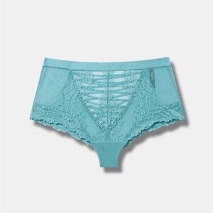 Retro Ribbon Lace Up High Waist Cheeky